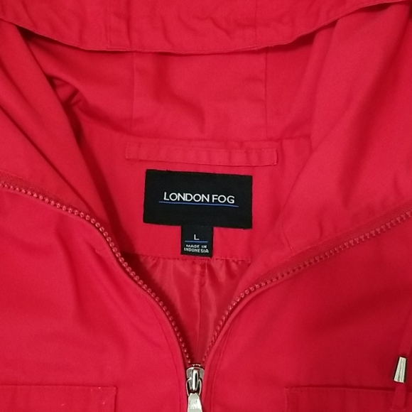 London Fog Red Lightweight Hooded Jacket - Picture 7 of 11